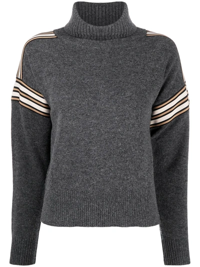 Sandro Wynn Roll-neck Jumper In Grey