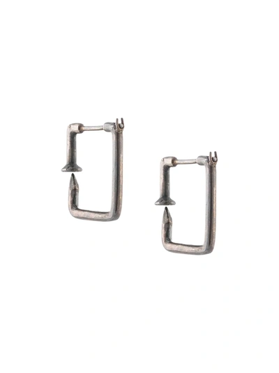 Guidi Nail Hoop Earrings In Grau