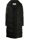 GANNI DETACHABLE SLEEVES QUILTED PUFFER COAT