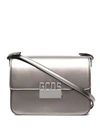 GCDS FAUX LEATHER LOGO SHOULDER BAG