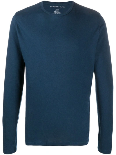 Majestic Crewneck Jumper In Blue