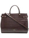 FURLA LADY M EMBOSSED TOTE BAG