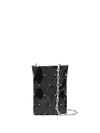 Rabanne Diamond-pattern Pierced Shoulder Bag In Black