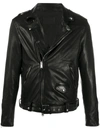 Allsaints Belted-hem Biker Jacket In Black