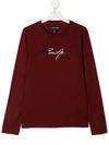 EMPORIO ARMANI TEEN LONG-SLEEVED EMBROIDERED JUMPER