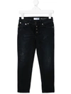 Dondup Teen High-rise Straight Jeans In Blue