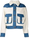 JACOB COHEN FAUX SHEARLING DENIM JACKET