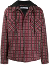 Off-white Check Hooded Jacket In Red