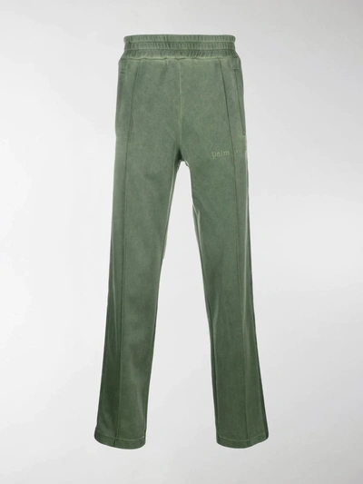 Palm Angels Embroidered-logo Track Trousers In Green