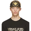Versace Black & Gold Barocco Eye Mask In Z7011 Black