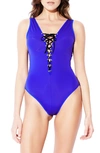 Hauty Wimberly Sleeveless Microfiber Teddy Lingerie In Blue