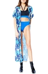 Hauty Metropolitan Drop Shoulder Long Robe Lingerie In Print