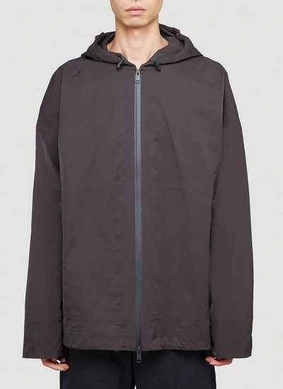 Bottega Veneta Hooded Windbreaker Jacket In Brown