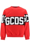Gcds Long Sleeve Block Color Logo Sweater In Red