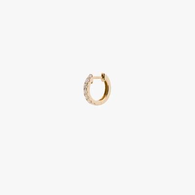 Roxanne First 14ct Gold Small Chubby Diamond Single Huggie Hoop Earring