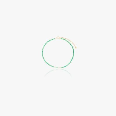 SHAY 18K YELLOW GOLD EMERALD AND DIAMOND TENNIS CHOKER
