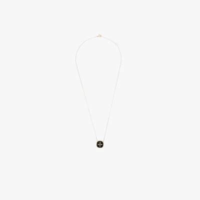 Pascale Monvoisin 9kt Rose Gold Bowie Diamond Cross Necklace In Black Rose Gold