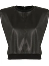 ALICE AND OLIVIA KENDRICK FAUX LEATHER TOP