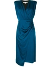 VERONICA BEARD DRAPE-DETAIL WRAP DRESS