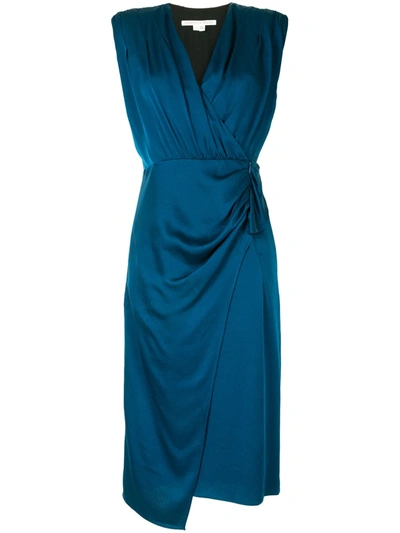 Veronica Beard Drape-detail Wrap Dress In Blue