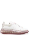Alexander Mcqueen Oversized Paint-splatter Sole Sneakers In White