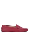 Tod's Gommino Croc-embossed Leather Loafer In Brick Red