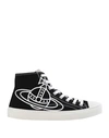 Vivienne Westwood High Top Canvas Plimsoll Cotton Black 3-36 Women In Black