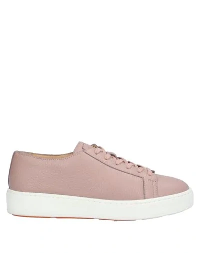 Santoni Sneakers In Pastel Pink