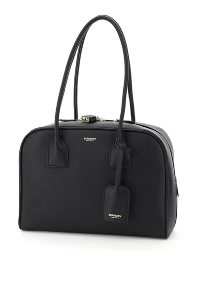 Burberry Large Leather Half Cube Bag In Black