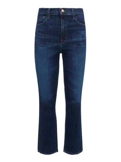 J Brand Alma Cropped High-rise Straight-leg Jeans In Medium Wash