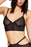Hauty Women's Hook & Eye Microfiber Bralette, Online Only In Black