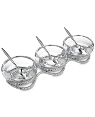 NAMBE BRAID TRIPLE CONDIMENT SET WITH SPOONS