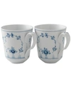 Royal Copenhagen Blue Fluted Mug, Set Of 2 In Multi