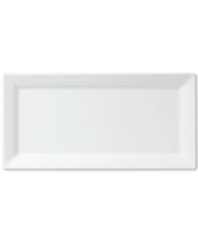 Q Squared Diamond White Melamine 14" X 7" Small Rectangle Platter