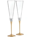 VERA WANG WEDGWOOD WITH LOVE GOLD TOASTING FLUTE PAIR