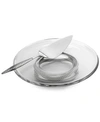 Nambe 2-pc. Braid Glass Cake Plate & Server Set In Glass/silver