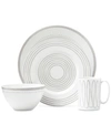 Kate Spade New York Charlotte Street West Grey Collection 4-piece Place Setting In White