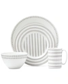 KATE SPADE KATE SPADE NEW YORK CHARLOTTE STREET NORTH GREY COLLECTION 4-PIECE PLACE SETTING