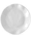 Q SQUARED RUFFLE WHITE MELAMINE APPETIZER PLATE, SET OF 4