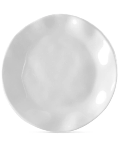 Q Squared Ruffle White Melamine Appetizer Plates, Set Of 4