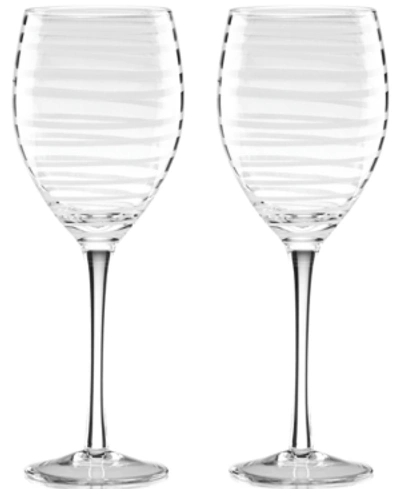 Kate Spade New York Charlotte Street Collection 2-pc. Wine Glasses Set In White Spiral