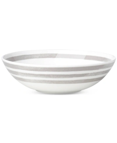 Kate Spade New York Charlotte Street Grey Individual Pasta Bowl In White