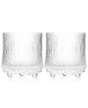 IITTALA GLASSWARE, SET OF 2 ULTIMA THULE DOUBLE OLD FASHIONED GLASSES