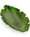 Q Squared Zen Melamine Small Green Leaf Platter In Green