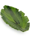 Q Squared Zen Melamine Large Green Leaf Platter In Green