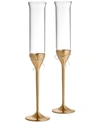 VERA WANG WEDGWOOD LOVE KNOTS GOLD TOASTING FLUTE PAIR