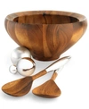Nambe Yaro Medium Salad Bowl With Servers