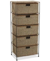 Household Essentials Seagrass 5 Drawer Storage Chest