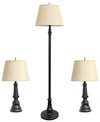 All The Rages Elegant Designs Restoration Bronze Three Pack Lamp Set (2 Table Lamps, 1 Floor Lamps) In Bronze