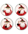 Vietri 4-piece Boxed Old St. Nick Cocktail Plates Set In Handpainted